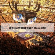 孙悦nba数据(孙悦效力的nba球队)